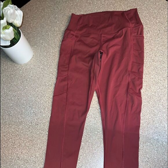 SO Pants - So Athletic Leggings~ Red ~ Sz. L ~ EUC
